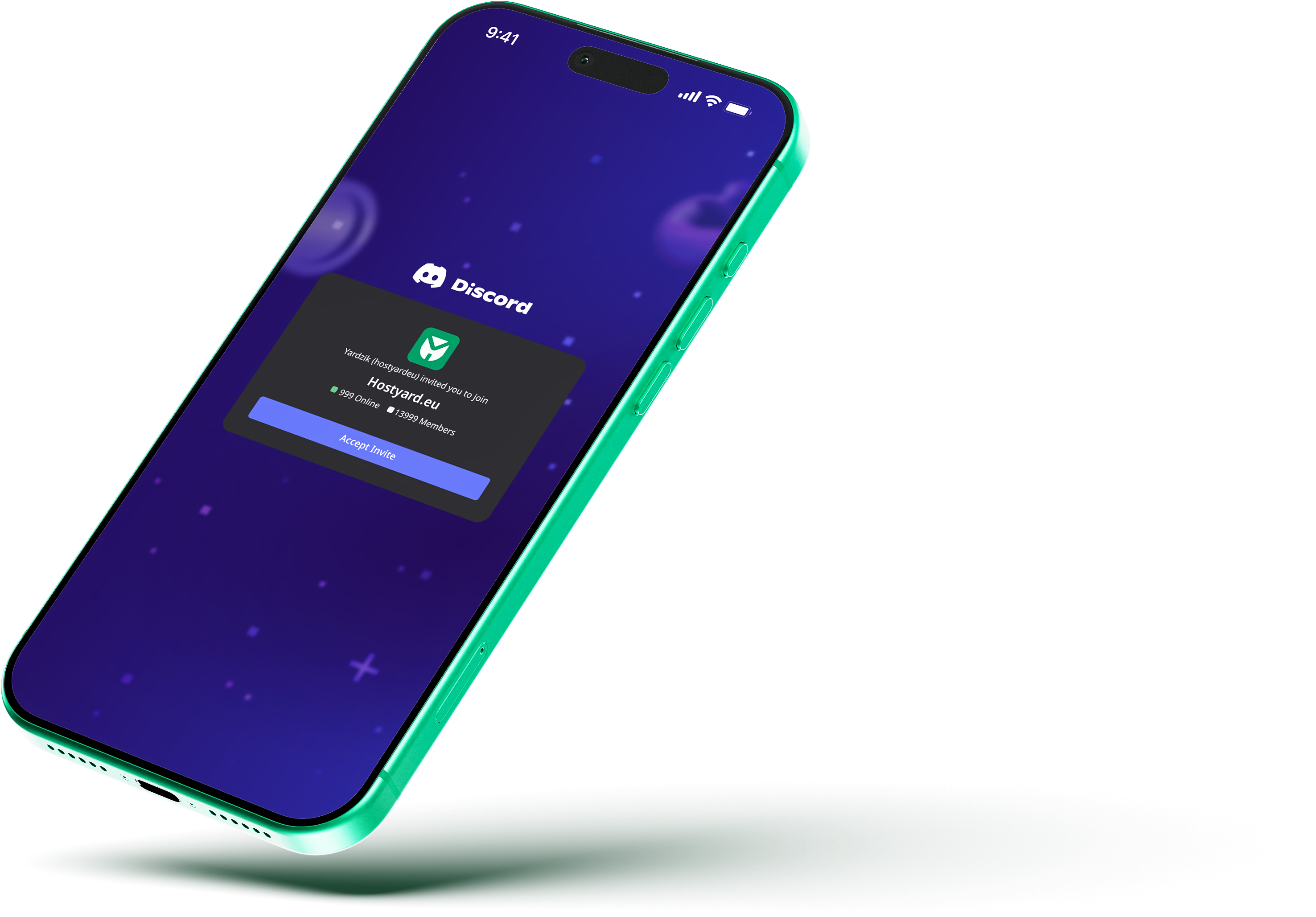 Discord społeczności Hostyard na telefonie