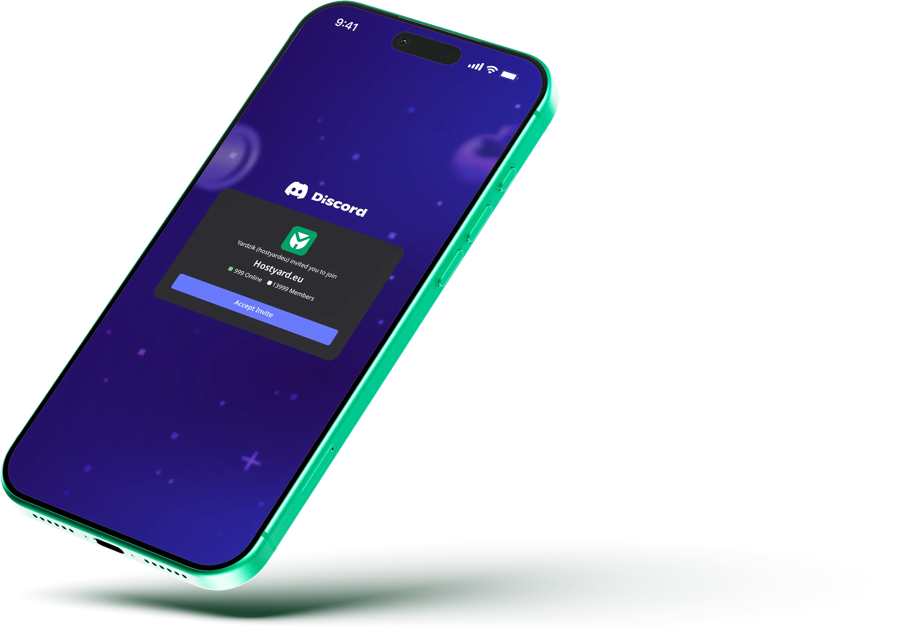 Discord społeczności Hostyard na telefonie